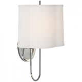 Visual Comfort & Co. Signature Collection Simple Simple Scallop Wall Sconce, 1-Light, Soft Silver, Linen Shade, 16"H (BBL 2017SS-L D04RK) 