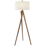 Visual Comfort & Co. Signature Collection Tripod Tripod Floor Lamp, 1-Light, French Waxed Wood, Linen Shade, 61"H (SL 1700FW-L D05P7) 