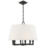 Visual Comfort & Co. Signature Collection Signature Square Tube Hanging Shade, 6-Light, Bronze, Linen Shade, 24"W (SL 5820BZ-L D05PJ) 