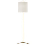 Visual Comfort & Co. Signature Collection Caron Floor Lamp, 2-Light, Hand-Rubbed Antique Brass, Linen Shade, 67.5"H (TOB 1153HAB-L D05PU) 