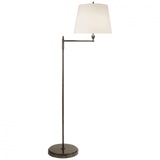 Visual Comfort & Co. Signature Collection Paulo Floor Light, 1-Light, Bronze, Linen Shade, 63.5"H (TOB 1201BZ-L D05PV) 