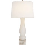 Visual Comfort & Co. Signature Collection Contemporary Balustrade Table Lamp, 1-Light, Alabaster, Linen Shade, 30"H (CHA 8646ALB-L D05QC) 
