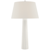 Visual Comfort & Co. Signature Collection Fluted Spire Large Table Lamp, 1-Light, Plaster White, Linen Shade, 31.5"H (CHA 8906WHT-L D05QJ) 