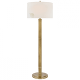 Visual Comfort & Co. Signature Collection Longacre Floor Lamp, 2-Light, Hand-Rubbed Antique Brass, Linen Shade, 64.5"H (TOB 1000HAB-L D07MU) 