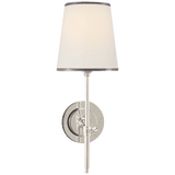 Visual Comfort & Co. Signature Collection Bryant Sconce, 1-Light, Polished Nickel, Linen Shade, 14.25"H (TOB 2002PN-L/ST D07MY) 