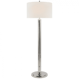Visual Comfort & Co. Signature Collection Longacre Floor Lamp, 2-Light, Polished Nickel, Linen Shade, 64.5"H (TOB 1000PN-L D06MV) 