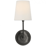Visual Comfort & Co. Signature Collection Vendome Single Sconce, 1-Light, Bronze, Linen Shade, 14"H (TOB 2007BZ-L D06N1) 