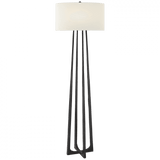 Visual Comfort & Co. Signature Collection Scala Large Hand-Forged Floor Lamp, 1-Light, Aged Iron, Linen Shade, 62.5"H (S 1513AI-L D07P8) 