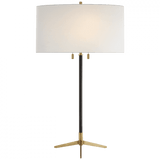 Visual Comfort & Co. Signature Collection Caron Table Lamp, 2-Light, Bronze, Hand-Rubbed Antique Brass, Linen Shade, 26.5"H (TOB 3194BZ/HAB-L D06NK) 