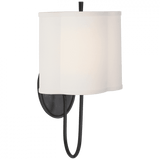 Visual Comfort & Co. Signature Collection Simple Simple Scallop Wall Sconce, 1-Light, Bronze, Linen Shade, 16"H (BBL 2017BZ-L D06PC) 