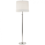 Visual Comfort & Co. Signature Collection Simple Simple Floor Lamp, 1-Light, Soft Silver, Linen Shade, 62.5"H (BBL 1023SS-L D30GN) 