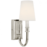 Visual Comfort & Co. Signature Collection Modern Library Sconce, 1-Light, Polished Nickel, Linen Shade, 14"H (TOB 2327PN-L D06Q4) 
