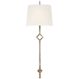 Visual Comfort & Co. Signature Collection Cranston Large Sconce, 1-Light, Gilded Iron, Linen Shield Shade, 37"H (S 2408GI-L D30H3) 