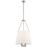 Visual Comfort & Co. Signature Collection Dalston Hanging Shade, 4-Light, Polished Nickel, Linen Shade, 34.25"H (SP 5020PN-L D30HP) 