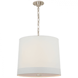 Visual Comfort & Co. Signature Collection Simple Simple Banded Hanging Shade, 2-Light, Soft Silver, Linen Banded Shade, 24"W (BBL 5110SS-L D30J3) 