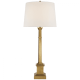 Visual Comfort & Co. Signature Collection Josephine Table Lamp, 1-Light, Hand-Rubbed Antique Brass, Linen Shade, 32.5"H (SK 3008HAB-L D30JA) 