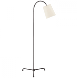 Visual Comfort & Co. Signature Collection Mia Floor Lamp, 1-Light, Aged Iron, Linen Shade, 56"H (TOB 1021AI-L D31FX) 