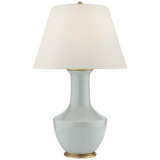 Visual Comfort & Co. Signature Collection Lambay Table Lamp, 1-Light, Ice Blue Porcelain, Linen Shade, 32"H (CHA 8661ICB-L D31G9) 