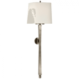 Visual Comfort & Co. Signature Collection Edie Baluster Baluster Sconce, 2-Light, Antique Nickel, Linen Shield Shade, 32.75"H (TOB 2741AN-L D31H5) 