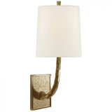 Visual Comfort & Co. Signature Collection Lyric Branch Sconce, 1-Light, Soft Brass, Linen Shade, 19"H (BBL 2030SB-L D31HX) 