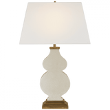 Visual Comfort & Co. Signature Collection Anita Table Lamp, 1-Light, Tea Stain Crackle, Linen Rectangle Shade, 28.5"H (AH 3063TS-L D32FP) 