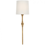 Visual Comfort & Co. Signature Collection Dauphine Sconce, 1-Light, Gilded Iron, Linen Shield Shade, 19"H (S 2401GI-L D32FW) 