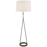 Visual Comfort & Co. Signature Collection Dauphine Floor Lamp, 1-Light, Aged Iron, Linen Shade, 54"H (S 1400AI-L D32G5) 
