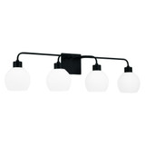 Capital Tanner Vanity Light, Matte Black, 34"W 