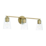 Capital Portman Vanity Light, Aged Brass, 25"W 