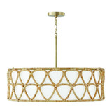 Capital Tulum Pendant, Matte Brass, 28"W 