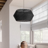 Capital Boca Pendant, Matte Black, 29.5"W 