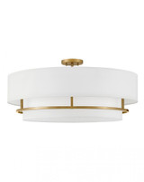 Hinkley Graham Extra Large Convertible Semi-flush Mount Lacquered Brass, White 