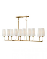 Hinkley Lewis Ten Light Linear Chandelier Heritage Brass 