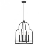 Savoy House Diplomat Pendant, 4-Light, Matte Black, 25"H (3-6612-4-89 ALTQE) 