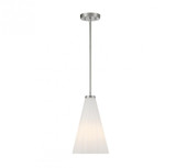 Savoy House Bristol Pendant, 1-Light, Satin Nickel, Glass Shade, 15"H (7-8840-1-SN ALUNH) 
