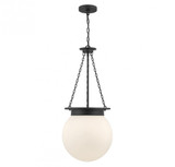 Savoy House Manor Pendant, 3-Light, Matte Black, Glass Shade, 31"H (7-3901-3-89 ALUN4) 