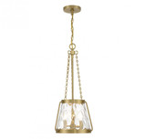 Savoy House Crawford Pendant, 3-Light, Warm Brass, Glass Shade, 25.5"H (7-1803-3-322 ALUMN) 