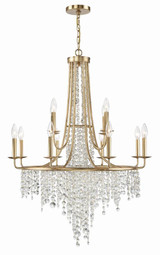 Crystorama Gabrielle Chandelier - Antique Gold, Hand Cut Crystal 40"H 