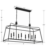 Crystorama Sylvan 8 Light Chandelier - Black Forged 25"H 