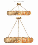 Crystorama Broche Semi Flush Mount - Antique Gold 5.75"H 