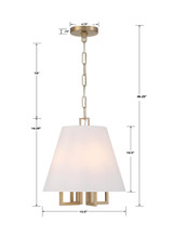 Crystorama Westwood Pendant - Vibrant Gold 14.25"H 