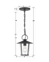 Crystorama Andover Pendant - Matte Black 11"H 