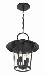 Crystorama Andover Pendant - Matte Black 17"H 