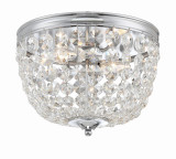 Crystorama Nola 2 Light Flush Mount - Polished Chrome, Hand Cut Crystal 8.5"H 