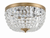 Crystorama Nola 3 Light Flush Mount - Vibrant Gold, Hand Cut Crystal 8.5"H 