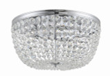 Crystorama Nola Flush Mount - Polished Chrome, Hand Cut Crystal 10"H 