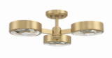 Crystorama Orson Semi Flush Mount - Modern Gold 6.5"H 
