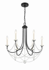 Crystorama Delilah Chandelier - Matte Black 27.5"H 