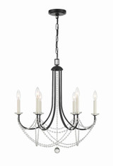 Crystorama Delilah Chandelier - Matte Black 27.5"H 