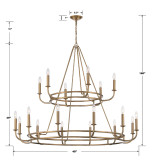 Crystorama Bailey Chandelier - Aged Brass 39"H 